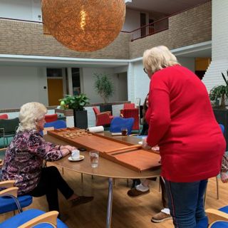 dames bij de sjoelbak